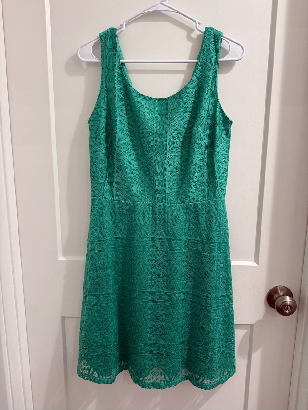Alyx Emerald Green Lace Asymmetrical Sleeveless Dress
